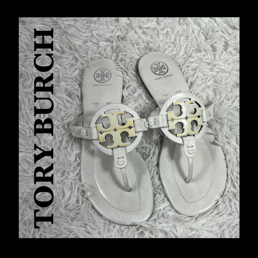 Tory Burch White Leather Sandals